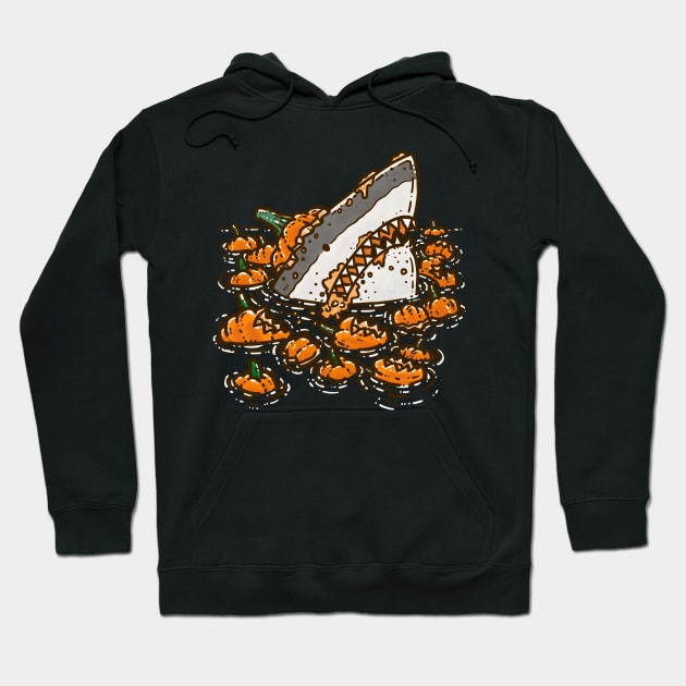 Pumpkin Destruction Shark Hoodie by nickv47